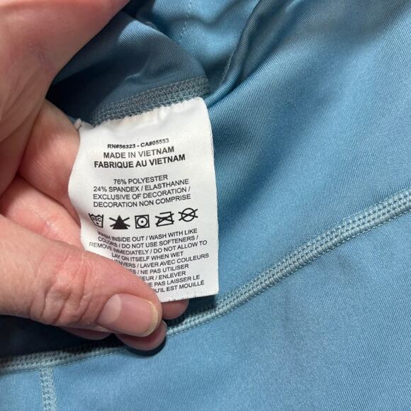 Nike Dri-FIT Capri Active Leggings Size Medium Light Blue Crop Workout Yoga - Picture 8 of 9